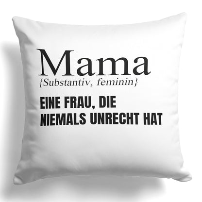 22Feels® Mama Geschenk - Kissen mit Spruch (Weiss 40x40cm)-Kissen Weiss 40x40-22Feels