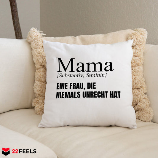 22Feels® Mama Geschenk - Kissen mit Spruch (Weiss 40x40cm)-Kissen Weiss 40x40-22Feels