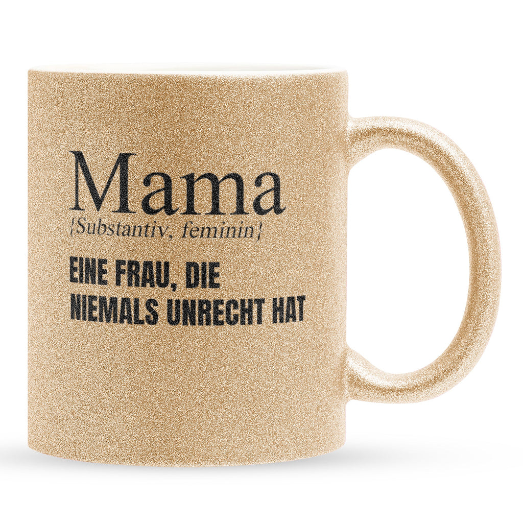 22Feels® Mama Geschenk - Glitzertasse mit Spruch (Gold, 320ml)-Glitzertasse Gold 320ml-22Feels