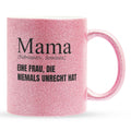 22Feels® Mama Geschenk - Glitzertasse mit Spruch (Pink, 320ml)-Glitzertasse Pink 320ml-22Feels