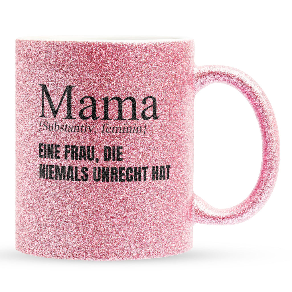 22Feels® Mama Geschenk - Glitzertasse mit Spruch (Pink, 320ml)-Glitzertasse Pink 320ml-22Feels