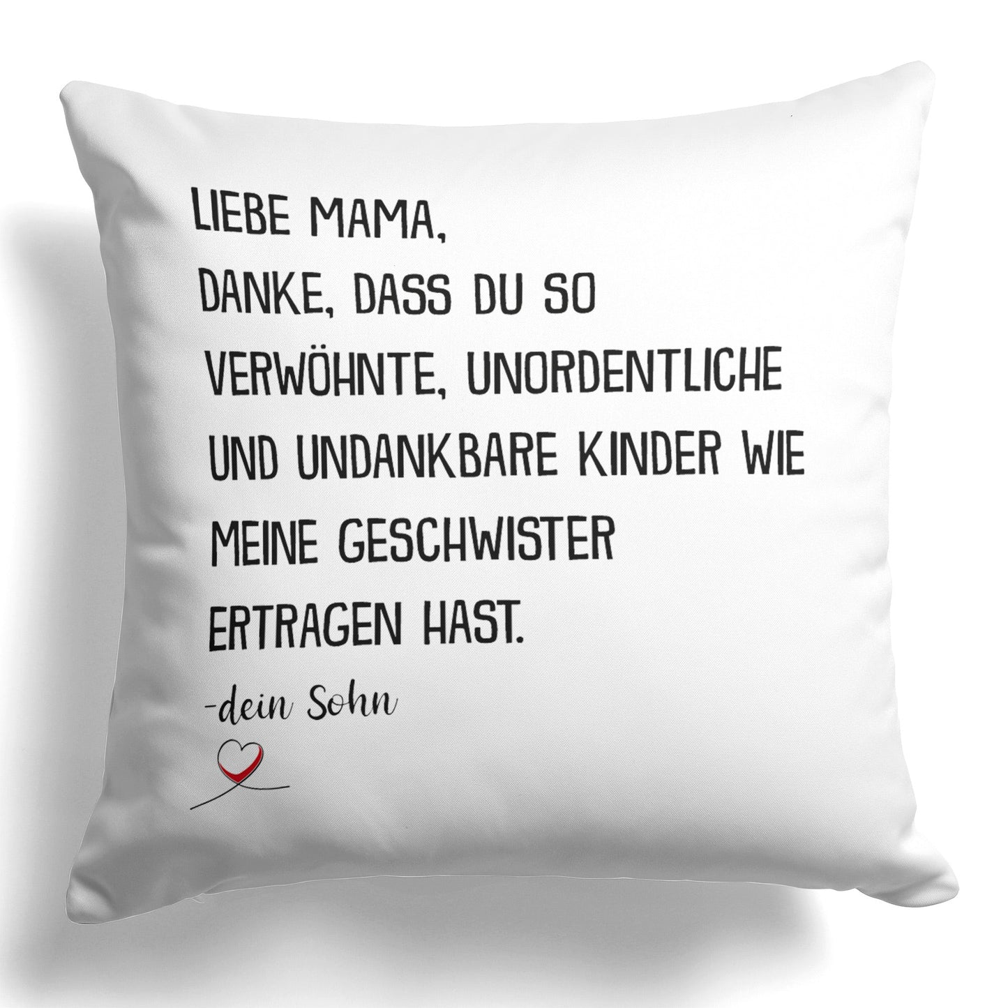 22Feels® Mama Geschenk vom Sohn - Kissen mit Spruch (Weiss 40x40cm)-Kissen Weiss 40x40-22Feels