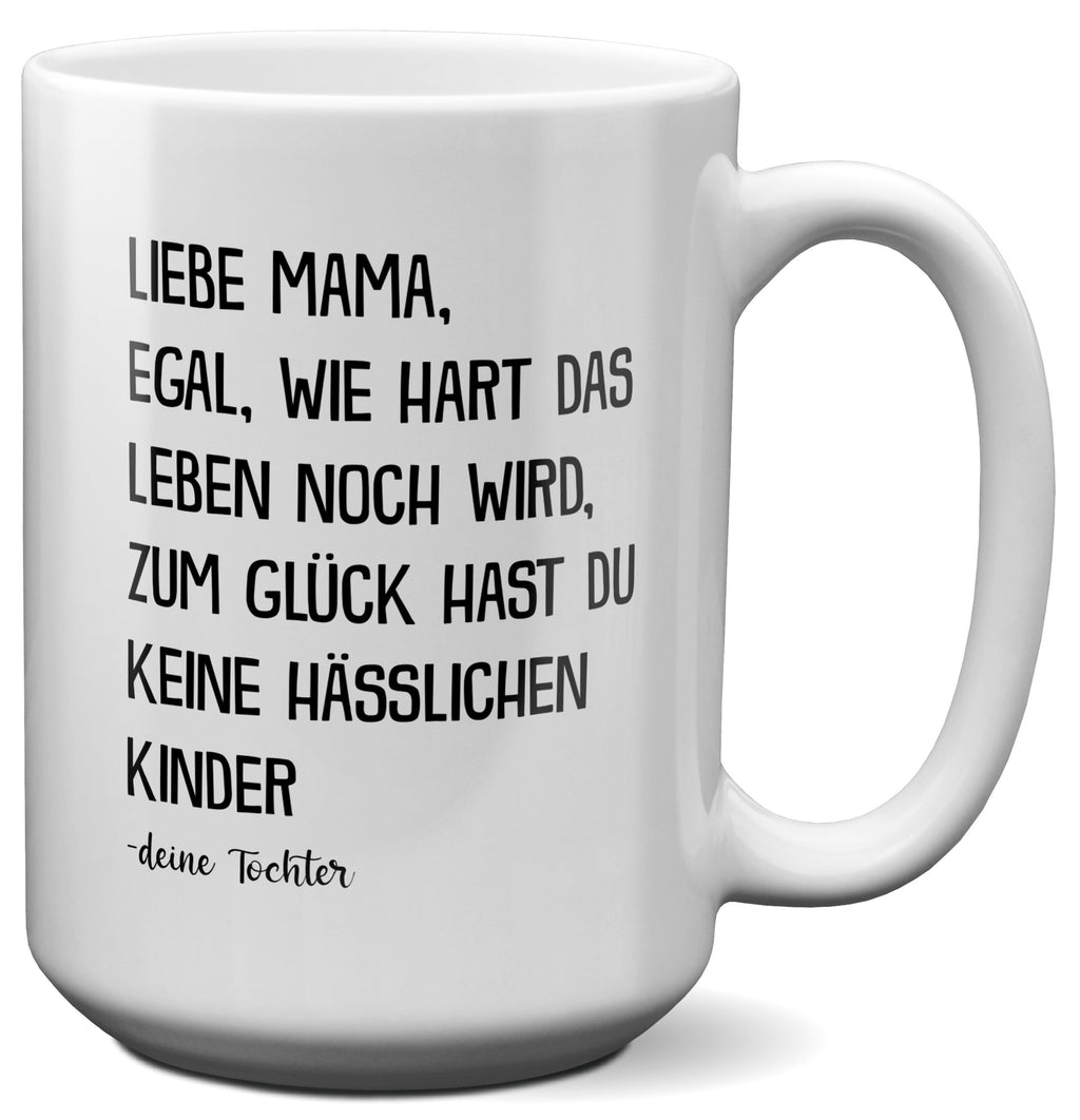 22Feels® Mama Geschenk von Tochter - XL Tasse mit Spruch (Weiss, 440ml)-Weisse XL Tasse 440ml-22Feels