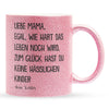 22Feels® Mama Geschenk von Tochter - Glitzertasse mit Spruch (Pink, 320ml)-Glitzertasse Pink 320ml-22Feels