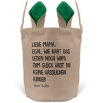 22Feels® Mama Osterkorb von Tochter Mutter mit Henkel Ostergeschenk Tragetasche Ostern Deko Osternest Körbchen Hasenohren (Beige/Grün)-Ostern Tragetasche-22Feels