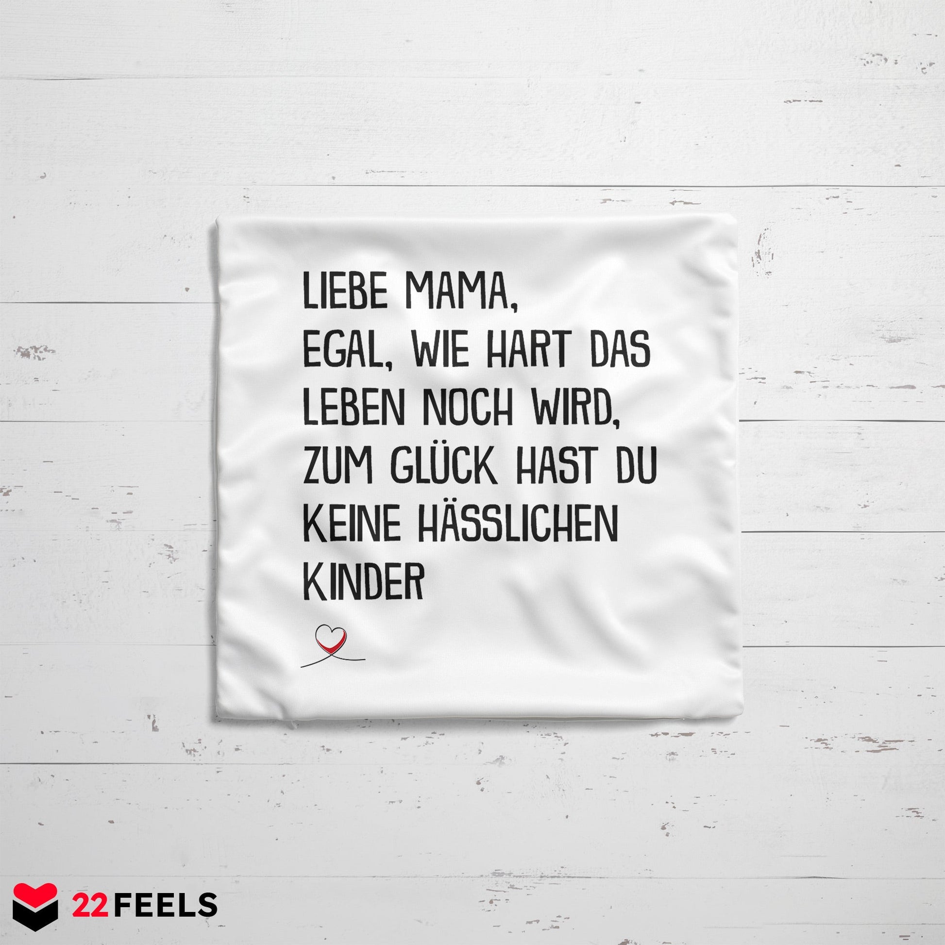 22Feels® Mama Geschenk - Kissen mit Spruch (Weiss 40x40cm)-Kissen Weiss 40x40-22Feels