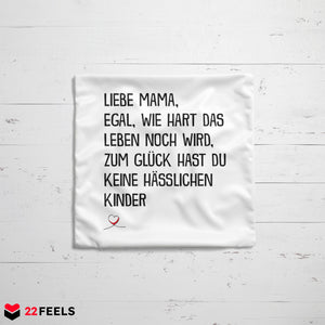 22Feels® Mama Geschenk - Kissen mit Spruch (Weiss 40x40cm)-Kissen Weiss 40x40-22Feels