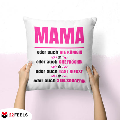 22Feels® Mama Geschenk - Kissen mit Spruch (Weiss 40x40cm)-Kissen Weiss 40x40-22Feels