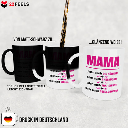 22Feels® Mama Geschenk - Zaubertasse mit Spruch (Matt-Schwarz und Weiss, 320ml)-Farbwechsel Tasse Matt 320ml-22Feels