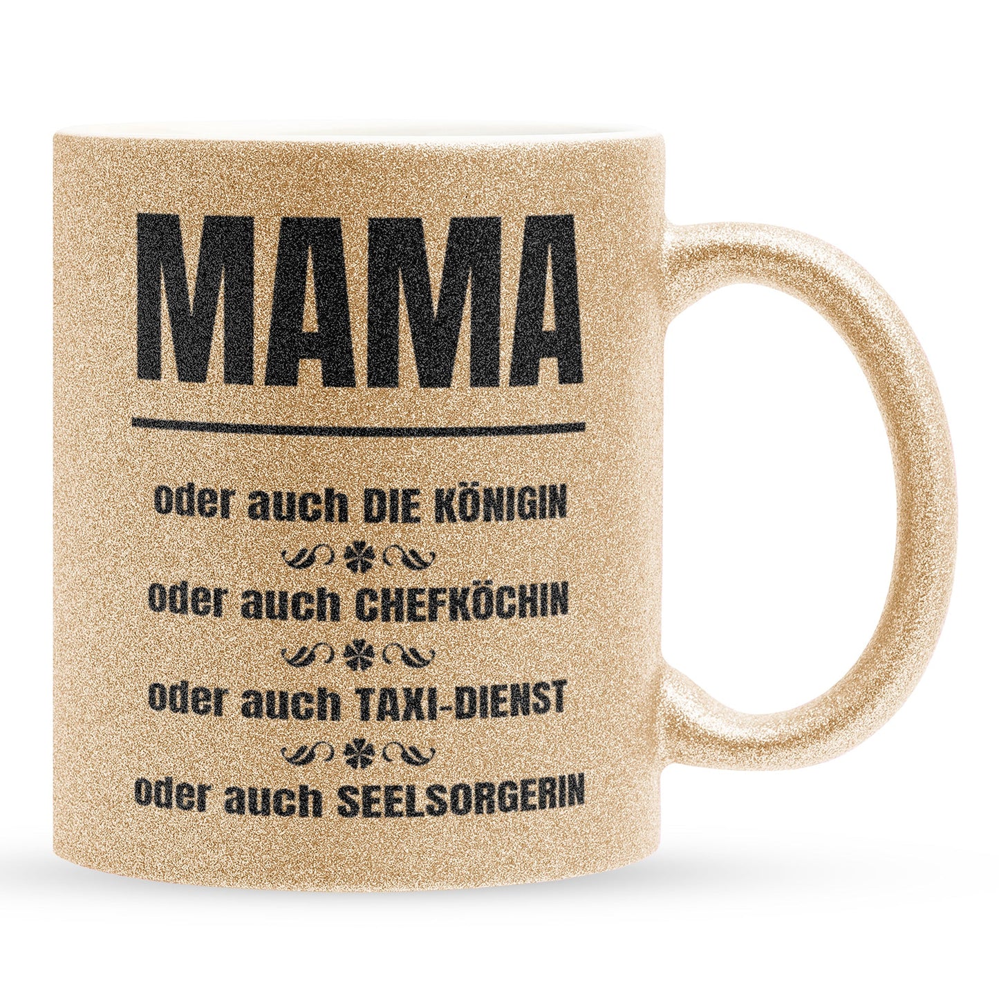 22Feels® Mama Geschenk - Glitzertasse mit Spruch (Gold, 320ml)-Glitzertasse Gold 320ml-22Feels