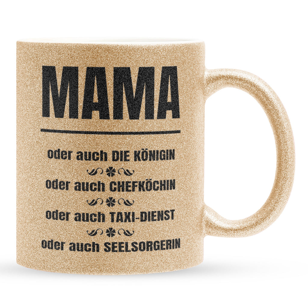 22Feels® Mama Geschenk - Glitzertasse mit Spruch (Gold, 320ml)-Glitzertasse Gold 320ml-22Feels