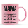 22Feels® Mama Geschenk - Glitzertasse mit Spruch (Pink, 320ml)-Glitzertasse Pink 320ml-22Feels