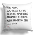 22Feels® Mama Geschenk von der Tochter - Kissen mit Spruch (Weiss 40x40cm)-Kissen Weiss 40x40-22Feels