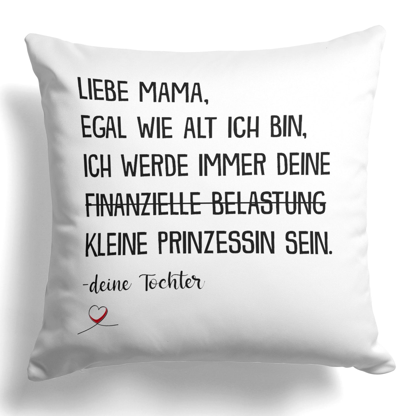 22Feels® Mama Geschenk von der Tochter - Kissen mit Spruch (Weiss 40x40cm)-Kissen Weiss 40x40-22Feels