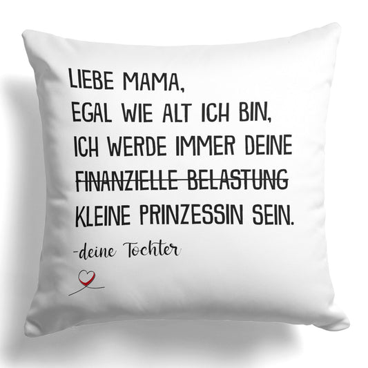 22Feels® Mama Geschenk von der Tochter - Kissen mit Spruch (Weiss 40x40cm)-Kissen Weiss 40x40-22Feels