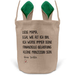 22Feels® Mama Osterkorb von Tochter Mutter mit Henkel Ostergeschenk Tragetasche Ostern Deko Osternest Körbchen Hasenohren (Beige/Grün)-Ostern Tragetasche-22Feels