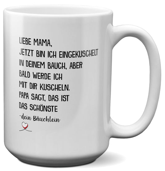 22Feels® Schwangerschaftsgeschenk Werdende Mama - XL Tasse mit Spruch (Weiss, 440ml)-Weisse XL Tasse 440ml-22Feels