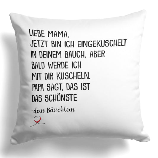 22Feels® Frauen Schwangerschaft Geschenk für werdende Mamas - Kissen mit Spruch (Weiss 40x40cm)-Kissen Weiss 40x40-22Feels