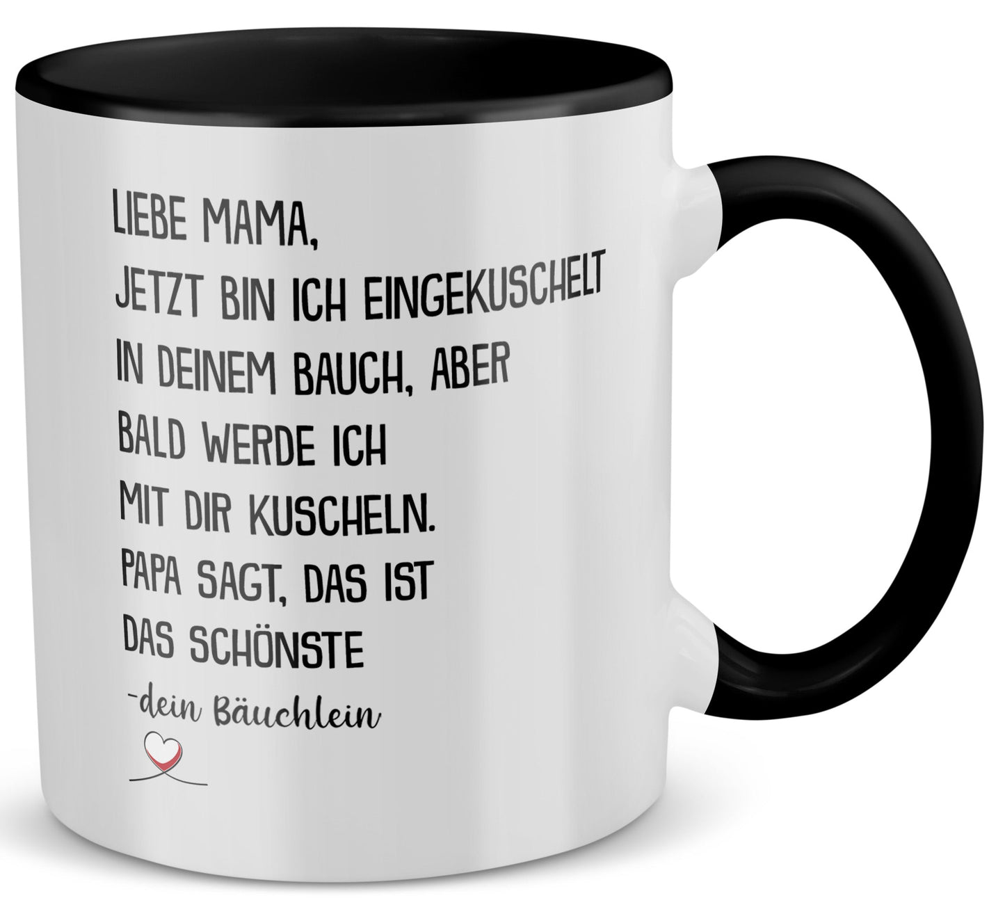22Feels® Schwangerschaftsgeschenk Werdende Mama - Tasse mit Spruch (Weiss-Schwarz, 320ml)-TwoTone Tasse Weiss-Schwarz 320ml-22Feels