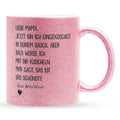 22Feels® Schwangerschaftsgeschenk Werdende Mama - Glitzertasse mit Spruch (Pink, 320ml)-Glitzertasse Pink 320ml-22Feels