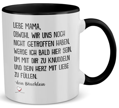 22Feels® Schwangerschaftsgeschenk Werdende Mama - Tasse mit Spruch (Weiss-Schwarz, 320ml)-TwoTone Tasse Weiss-Schwarz 320ml-22Feels