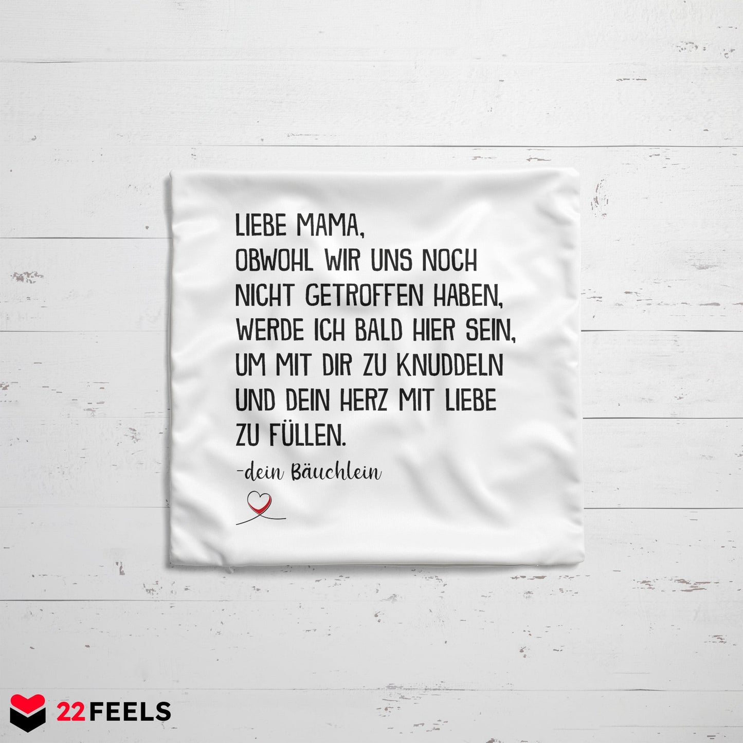 22Feels® Frauen Schwangerschaft Geschenk für werdende Mamas - Kissen mit Spruch (Weiss 40x40cm)-Kissen Weiss 40x40-22Feels