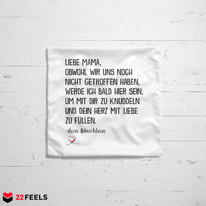 22Feels® Frauen Schwangerschaft Geschenk für werdende Mamas - Kissen mit Spruch (Weiss 40x40cm)-Kissen Weiss 40x40-22Feels