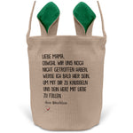 22Feels® Werdende Mama Schwangerschaft Ostern Osterkorb mit Henkel Ostergeschenk Tragetasche Ostern Deko Osternest Körbchen Hasenohren (Beige/Grün)-Ostern Tragetasche-22Feels