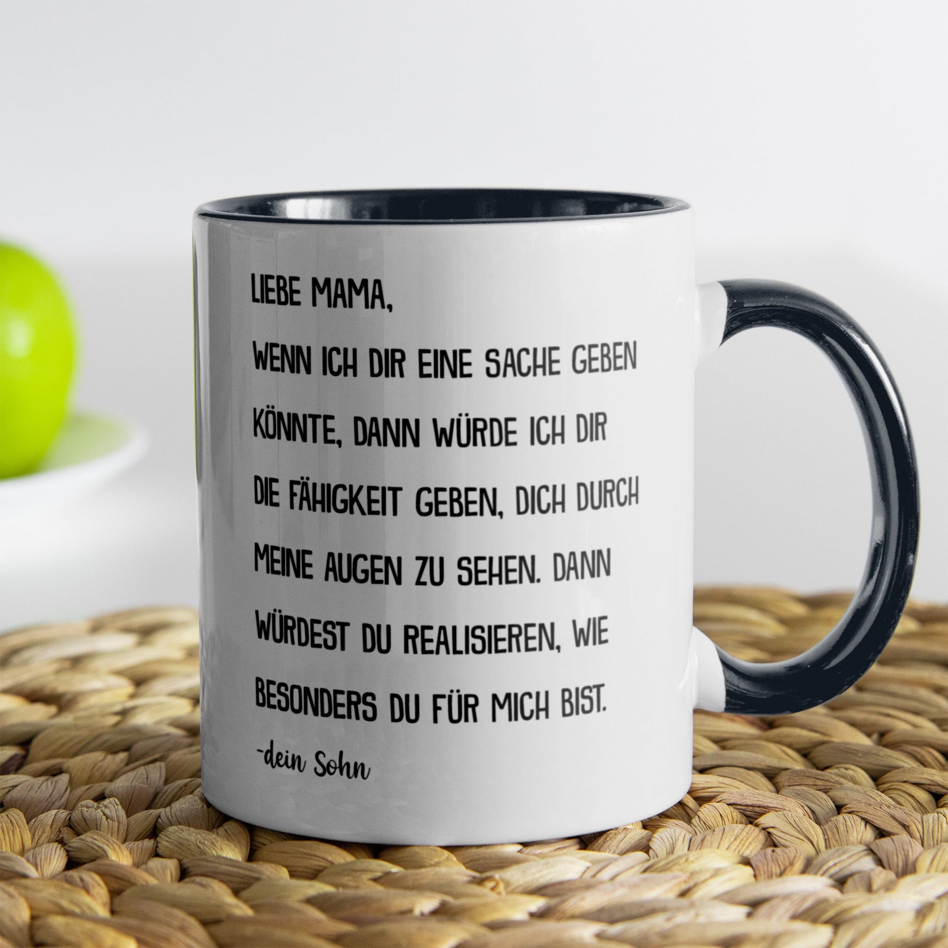 22Feels® Mama Geschenk von Sohn - Tasse mit Spruch (Weiss-Schwarz, 320ml)-TwoTone Tasse Weiss-Schwarz 320ml-22Feels
