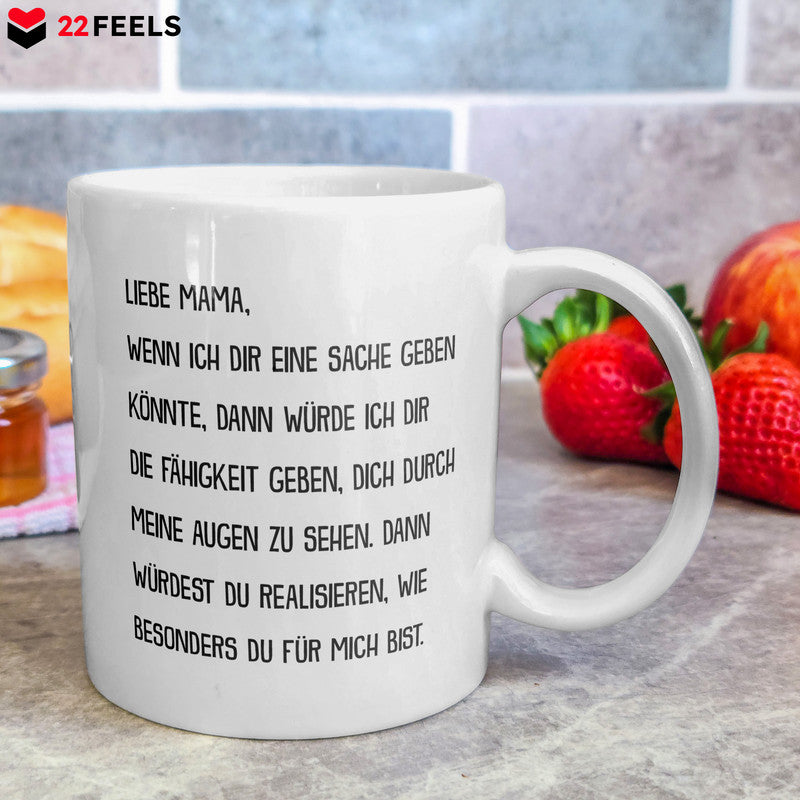22Feels® Geschenk für Mamas - Tasse mit Spruch: Wenn Ich Dir Eine Sache Geben Könnte (Weiss, 320ml)-Weisse Tasse 320ml-22Feels