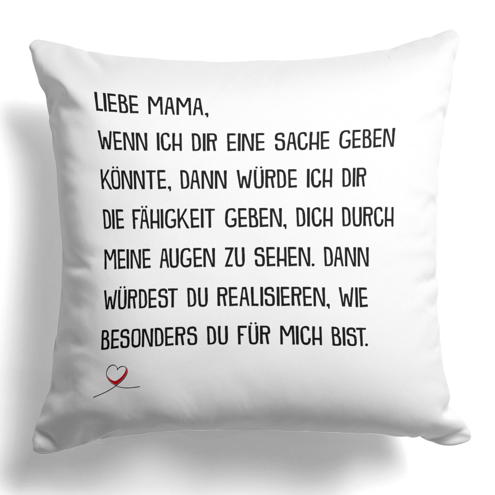 22Feels® Mama Geschenk - Kissen mit Spruch (Weiss 40x40cm)-Kissen Weiss 40x40-22Feels