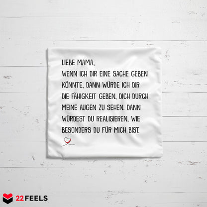 22Feels® Mama Geschenk - Kissen mit Spruch (Weiss 40x40cm)-Kissen Weiss 40x40-22Feels