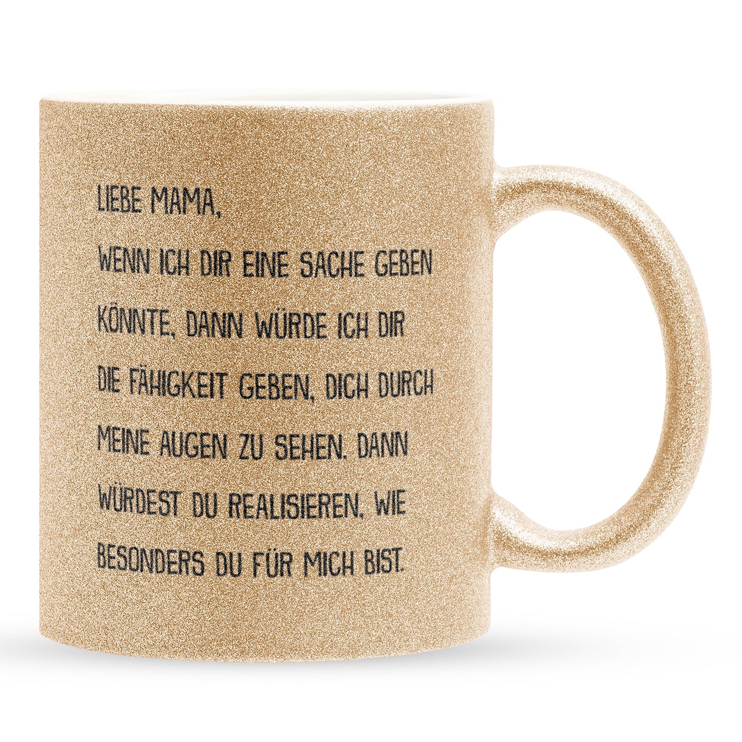 22Feels® Mama Geschenk - Glitzertasse mit Spruch (Gold, 320ml)-Glitzertasse Gold 320ml-22Feels
