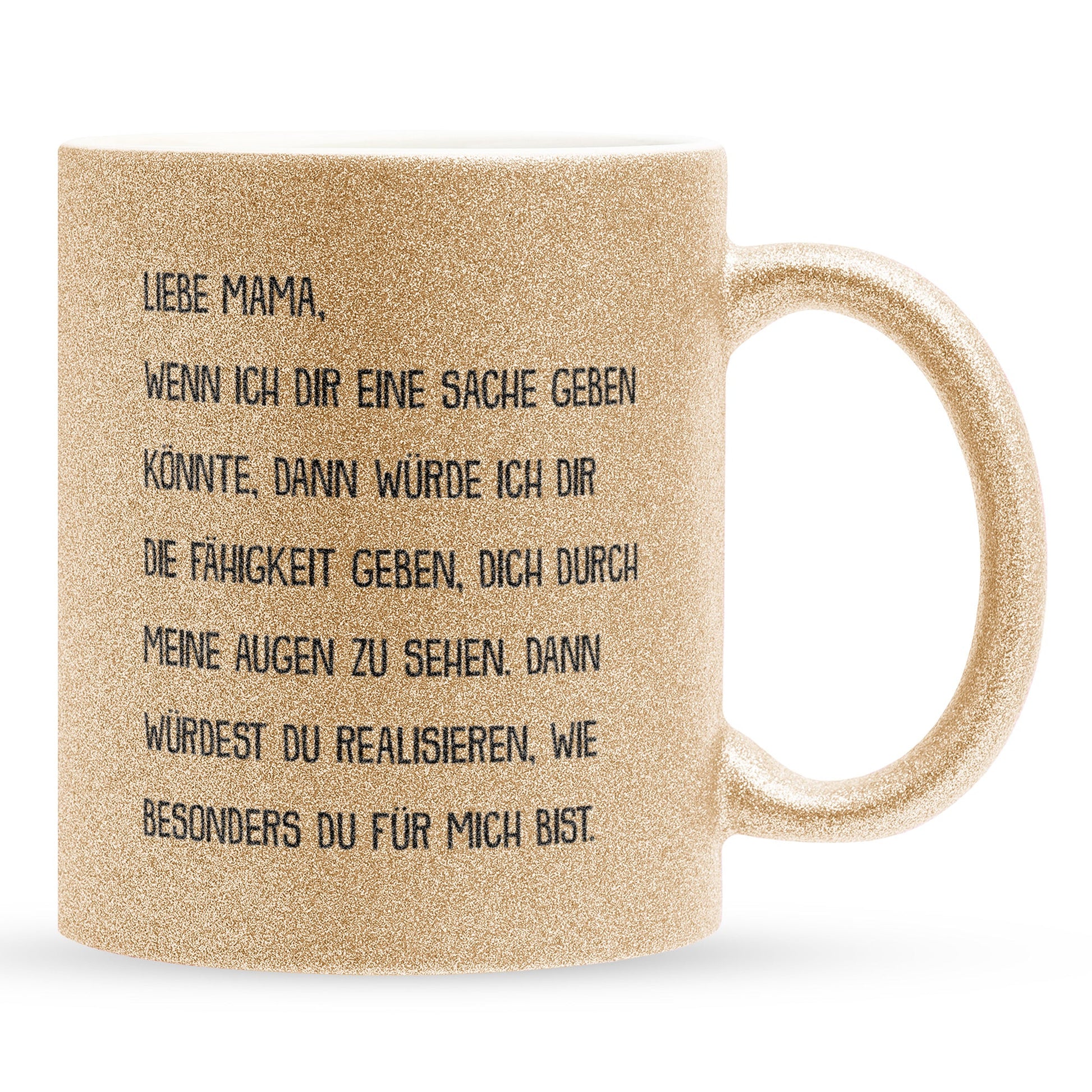 22Feels® Mama Geschenk - Glitzertasse mit Spruch (Gold, 320ml)-Glitzertasse Gold 320ml-22Feels