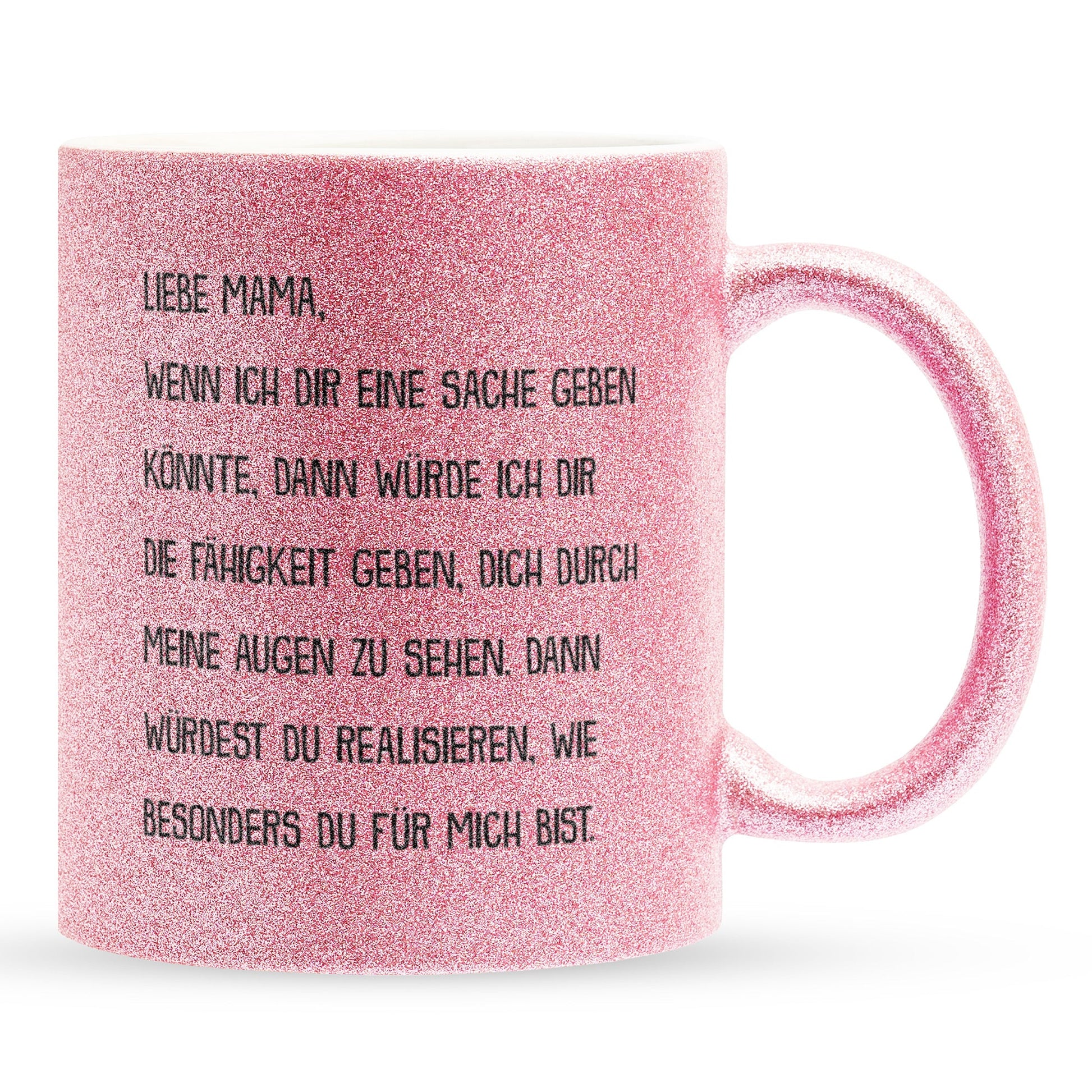 22Feels® Mama Geschenk - Glitzertasse mit Spruch (Pink, 320ml)-Glitzertasse Pink 320ml-22Feels