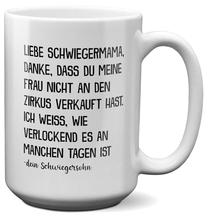 22Feels® Schwiegermutter Geschenk von Schwiegersohn bzw. Bräutigam - XL Tasse mit Spruch (Weiss, 440ml)-Weisse XL Tasse 440ml-22Feels