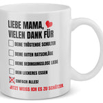 22Feels® Geschenk für Mamas - Tasse mit Spruch: Vielen Dank für Einfach Alles! (Weiss, 320ml)-Weisse Tasse 320ml-22Feels