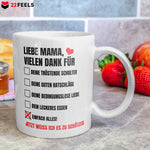 22Feels® Geschenk für Mamas - Tasse mit Spruch: Vielen Dank für Einfach Alles! (Weiss, 320ml)-Weisse Tasse 320ml-22Feels