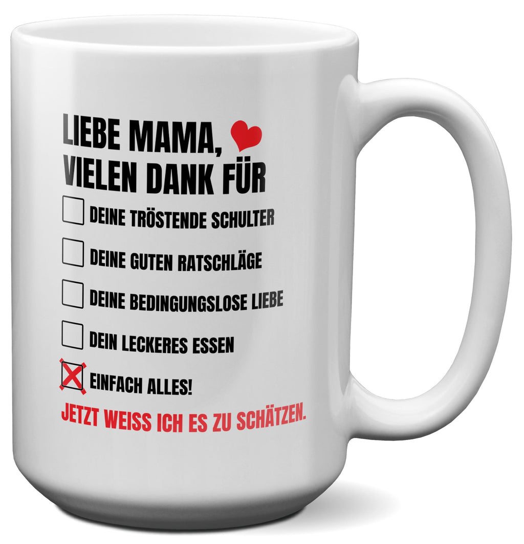 22Feels® Mama Geschenk - XL Tasse mit Spruch (Weiss, 440ml)-Weisse XL Tasse 440ml-22Feels