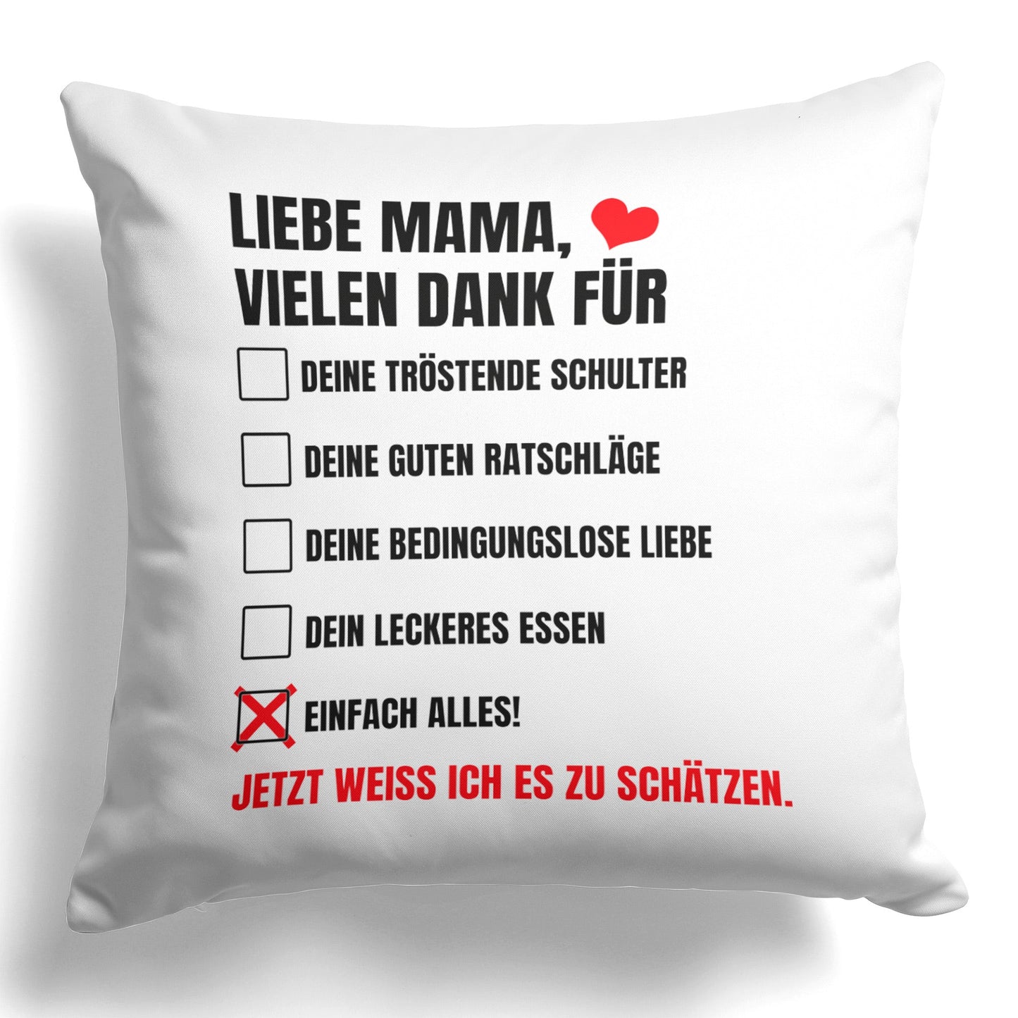 22Feels® Mama Geschenk - Kissen mit Spruch (Weiss 40x40cm)-Kissen Weiss 40x40-22Feels