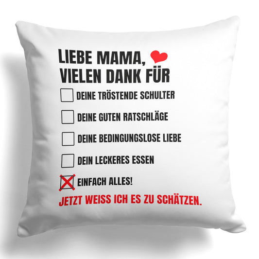 22Feels® Mama Geschenk - Kissen mit Spruch (Weiss 40x40cm)-Kissen Weiss 40x40-22Feels
