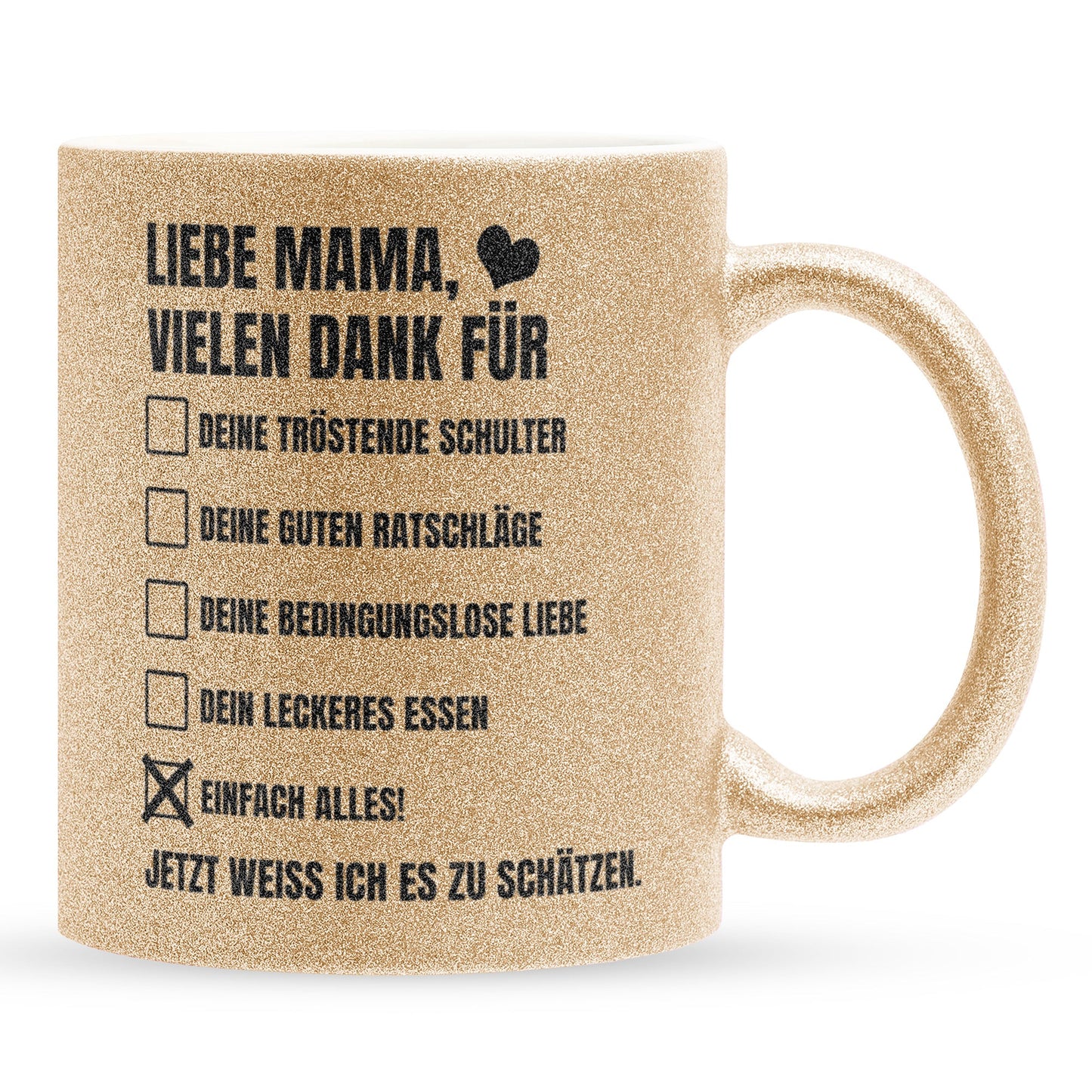 22Feels® Mama Geschenk - Glitzertasse mit Spruch (Gold, 320ml)-Glitzertasse Gold 320ml-22Feels
