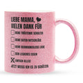 22Feels® Mama Geschenk - Glitzertasse mit Spruch (Pink, 320ml)-Glitzertasse Pink 320ml-22Feels