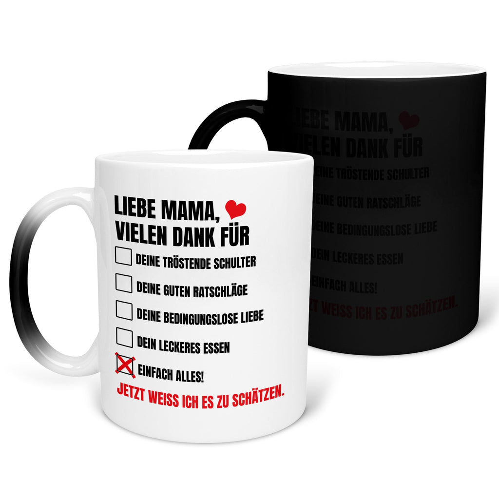 22Feels® Mama Geschenk - Zaubertasse mit Spruch (Matt-Schwarz und Weiss, 320ml)-Farbwechsel Tasse Matt 320ml-22Feels
