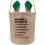 22Feels® Mama Osterkorb Mutter mit Henkel Ostergeschenk Tragetasche Ostern Deko Osternest Körbchen Hasenohren (Beige/Grün)-Ostern Tragetasche-22Feels