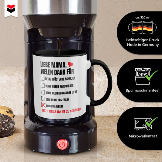 22Feels® Mama Geschenk - Tasse mit Spruch (Weiss-Schwarz, 320ml)-TwoTone Tasse Weiss-Schwarz 320ml-22Feels