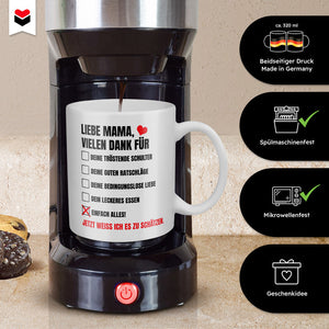22Feels® Geschenk für Mamas - Tasse mit Spruch: Vielen Dank für Einfach Alles! (Weiss, 320ml)-Weisse Tasse 320ml-22Feels