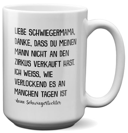 22Feels® Schwiegermutter Geschenk von Schwiegertochter bzw. Braut - XL Tasse mit Spruch (Weiss, 440ml)-Weisse XL Tasse 440ml-22Feels