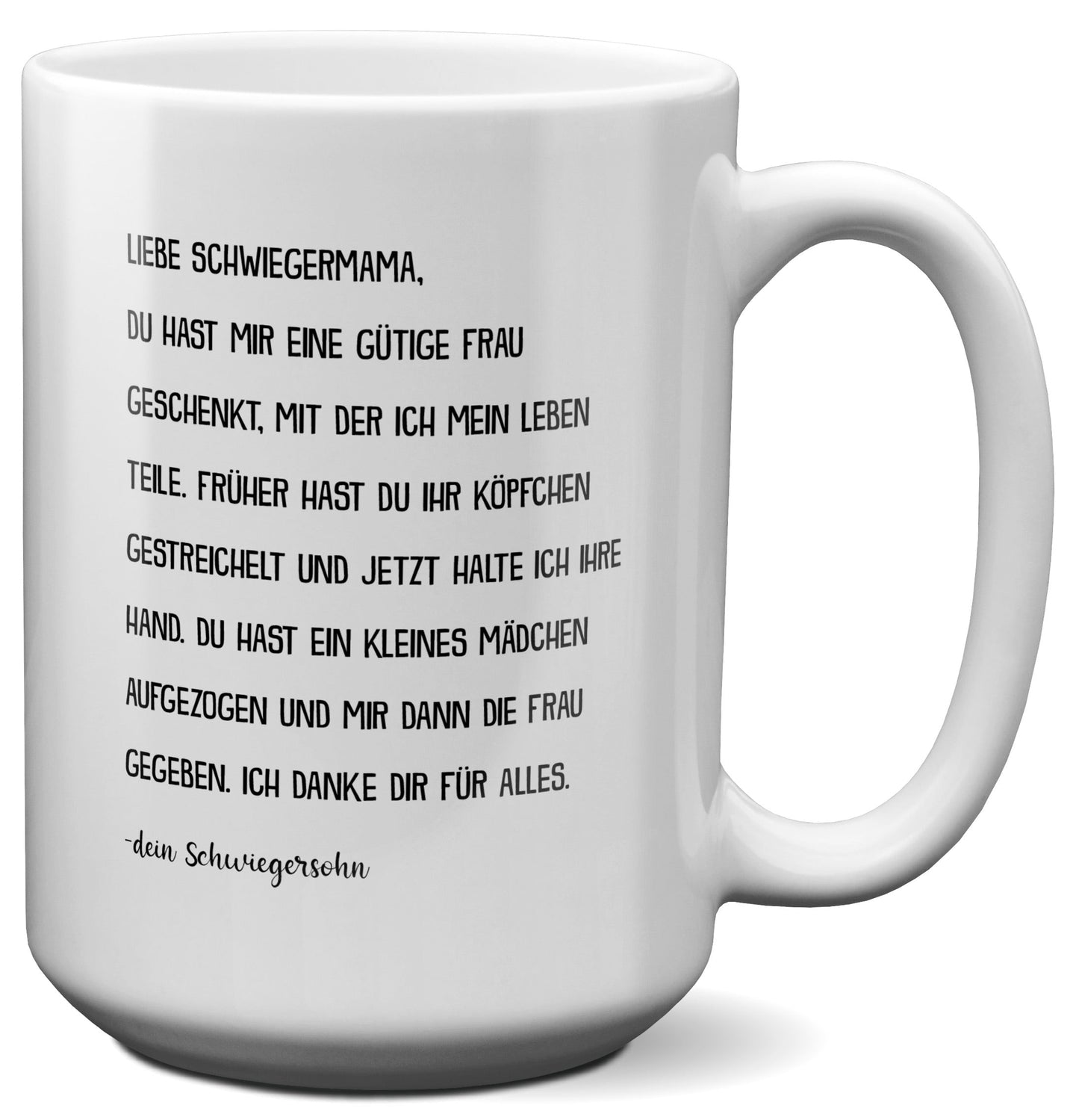 22Feels® Schwiegermutter Geschenk von Schwiegersohn bzw. Bräutigam - XL Tasse mit Spruch (Weiss, 440ml)-Weisse XL Tasse 440ml-22Feels