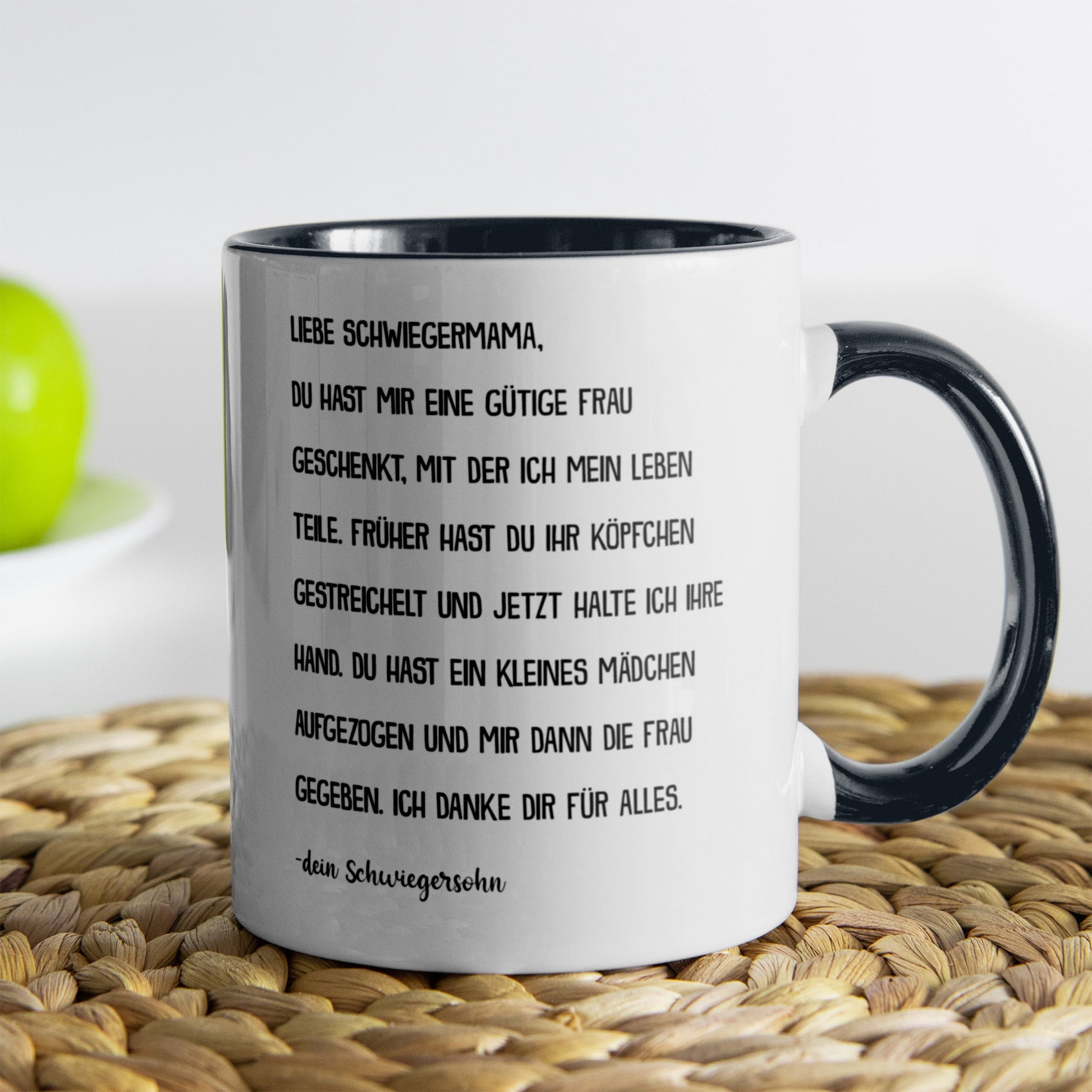 22Feels® Schwiegermutter Geschenk von Schwiegersohn bzw. Bräutigam - Tasse mit Spruch (Weiss-Schwarz, 320ml)-TwoTone Tasse Weiss-Schwarz 320ml-22Feels